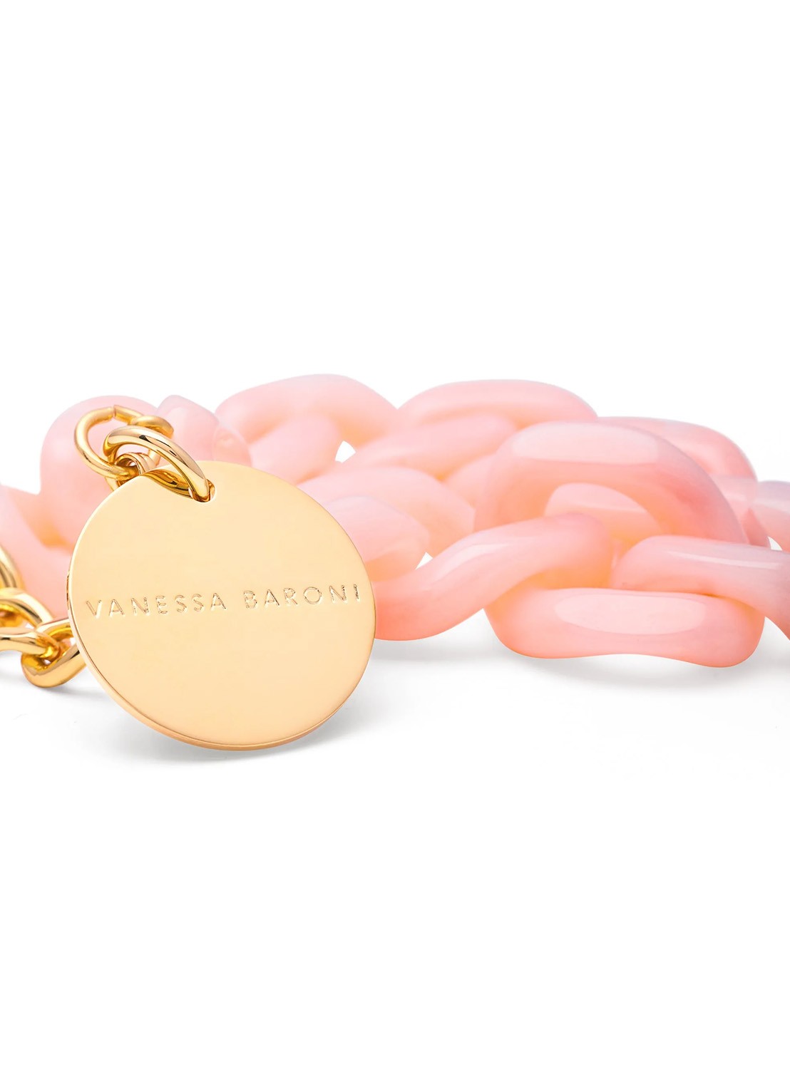 Vanessa Baroni Flat Chain armband - detail peach sorbet