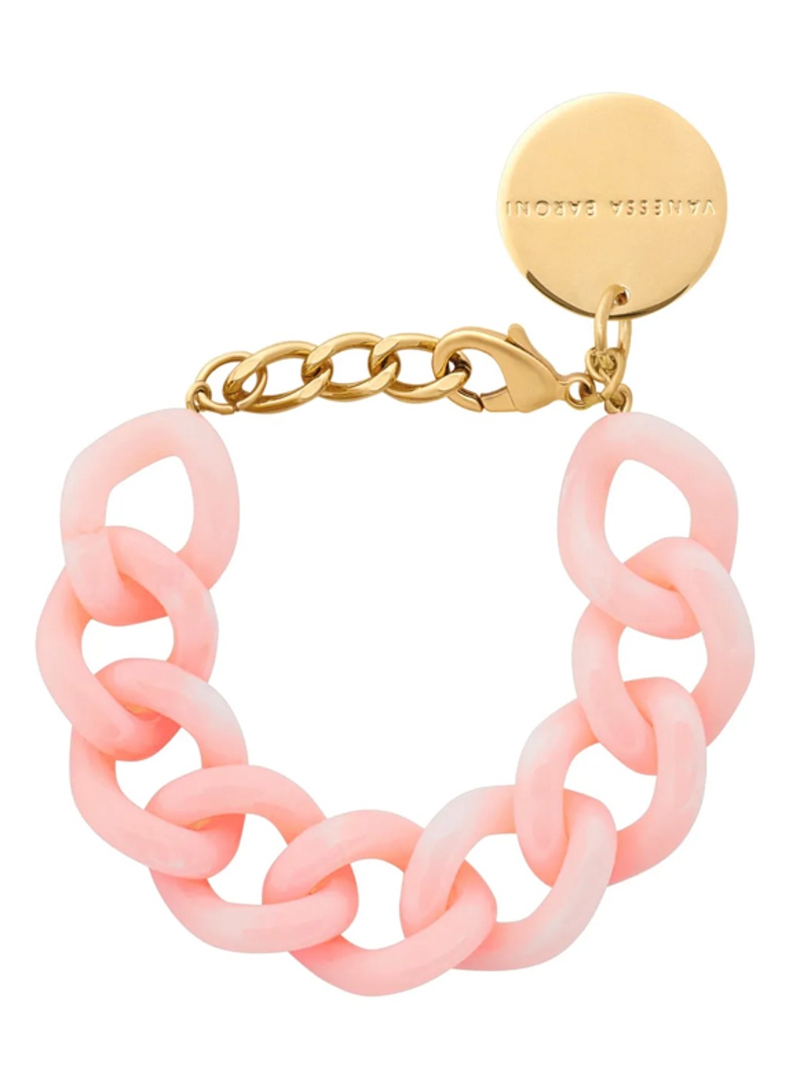 Vanessa Baroni Flat Chain armband - voorkant 2 peach sorbet