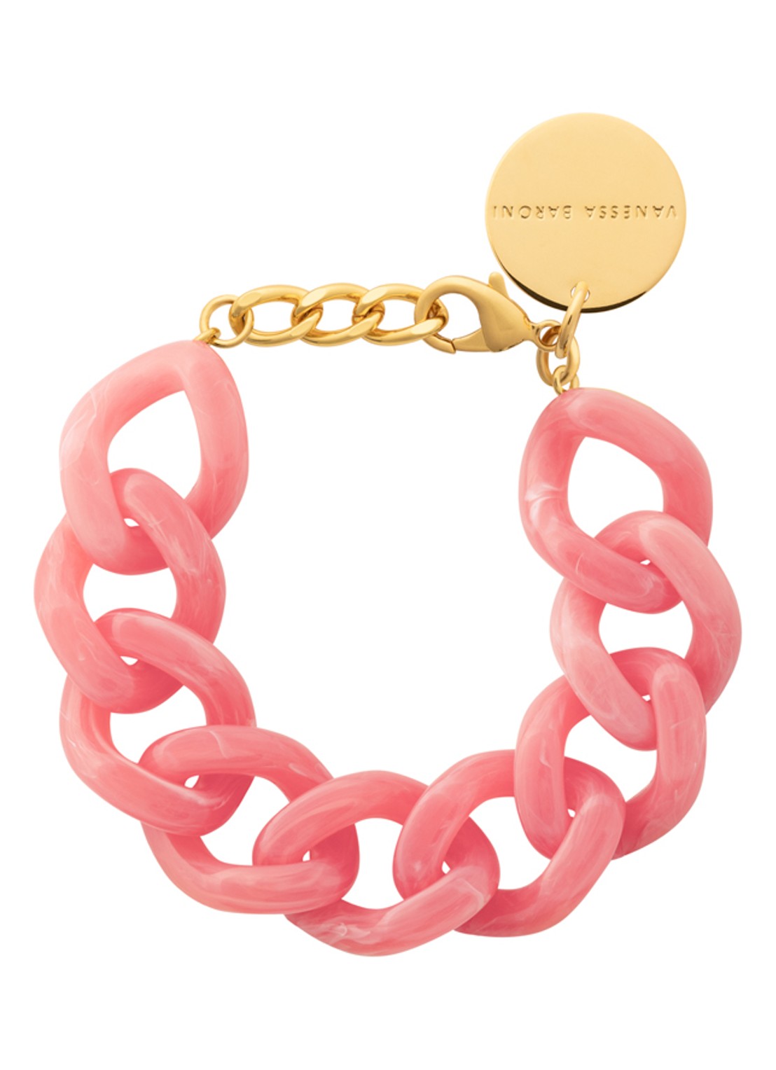 Vanessa Baroni Flat Chain armband - voorkant watermelon marble
