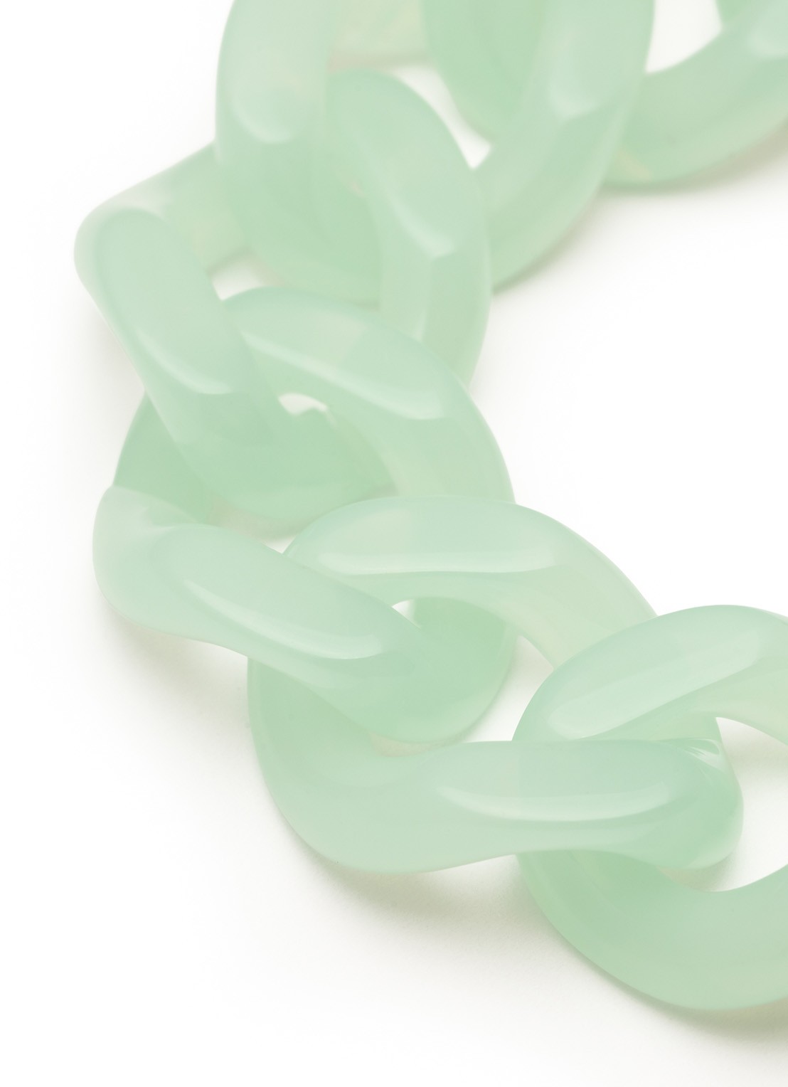 Vanessa Baroni Flat Chain armband - detail opaline mint