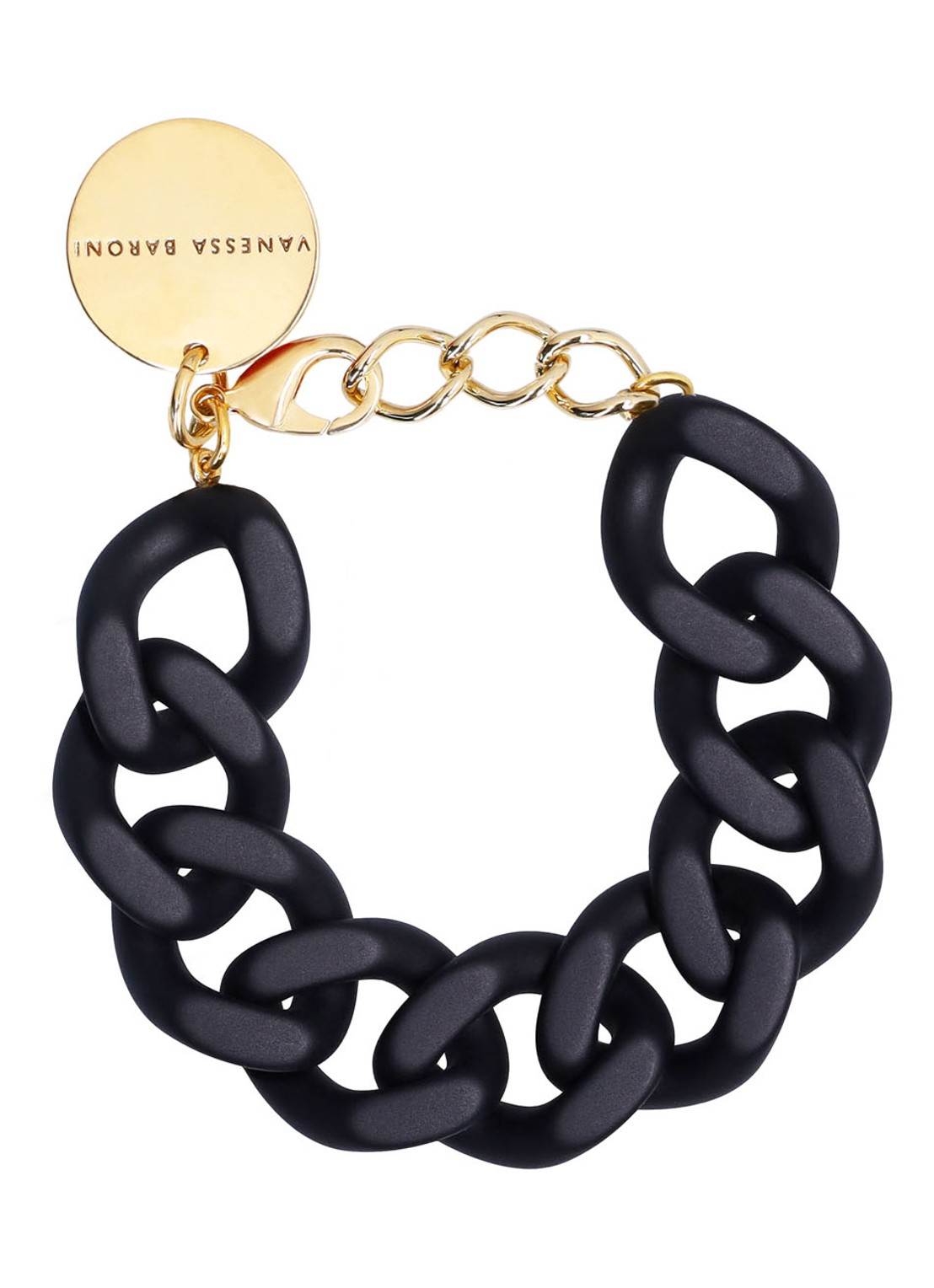 Vanessa Baroni Flat Chain armband - voorkant zwart