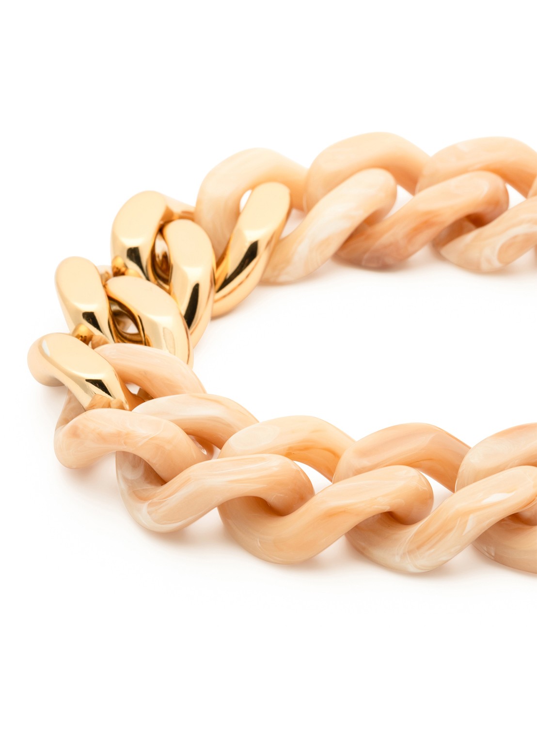 Vanessa Baroni Flat Chain schakelketting  - detail creme brulee marble