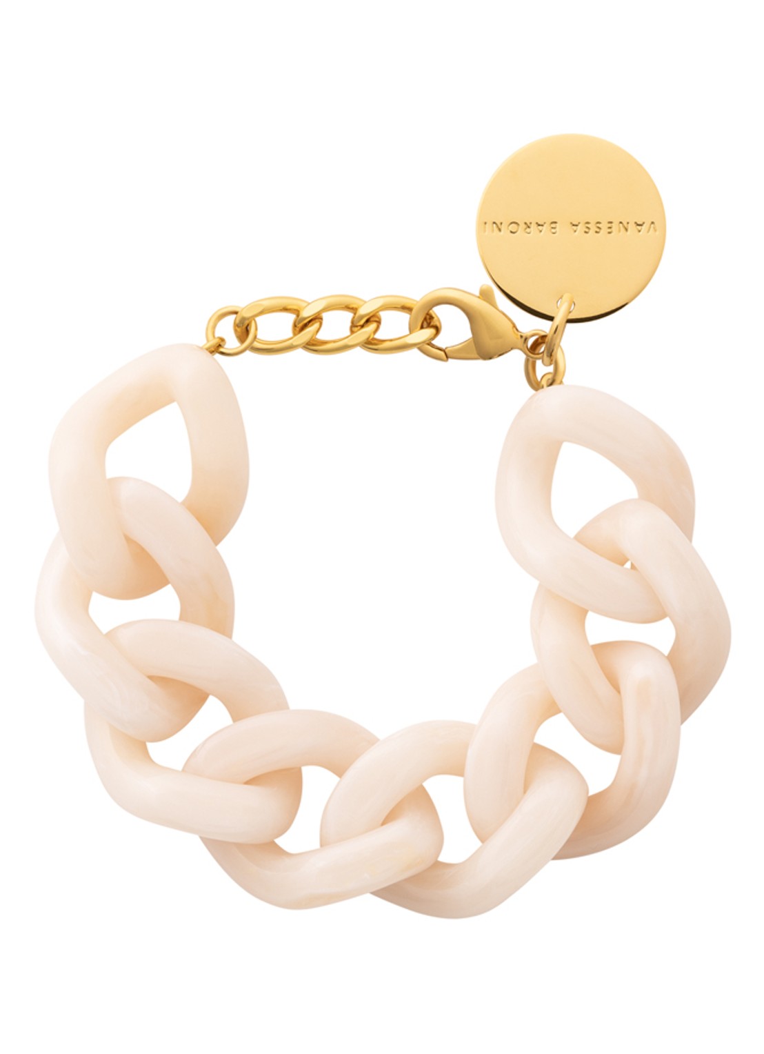 Vanessa Baroni Great schakelarmband  - voorkant latte marble