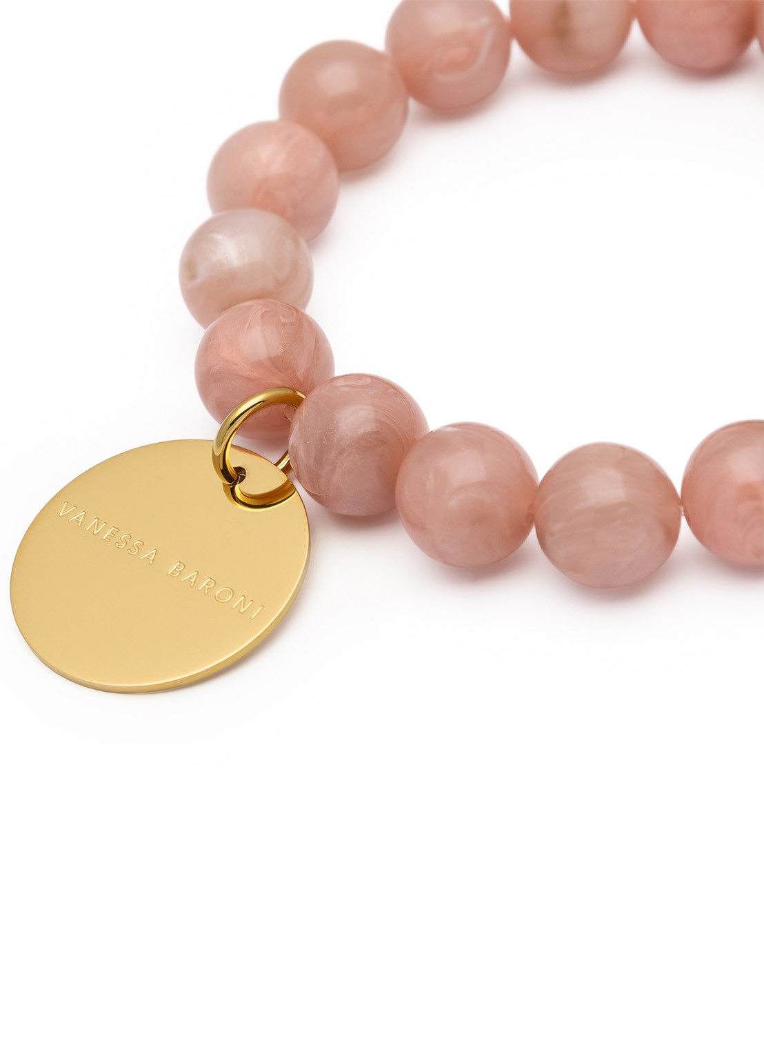 Vanessa Baroni Mini Beads armband - detail blush marble