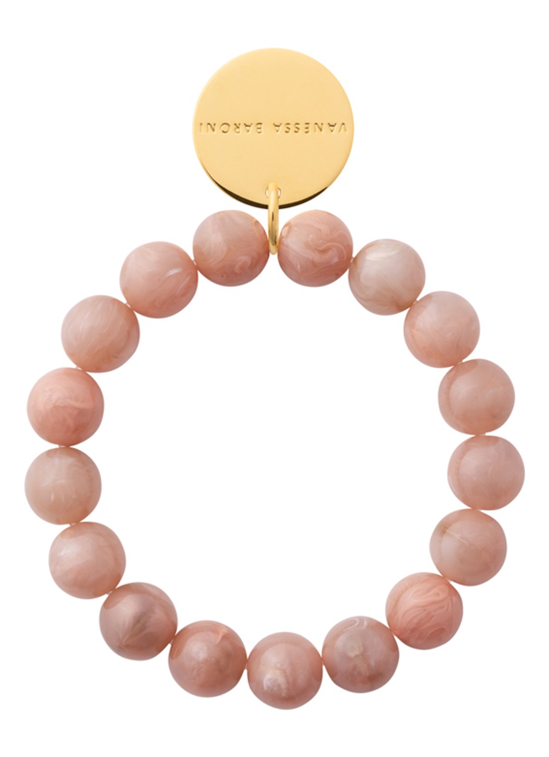 Vanessa Baroni Mini Beads armband - voorkant 2 blush marble