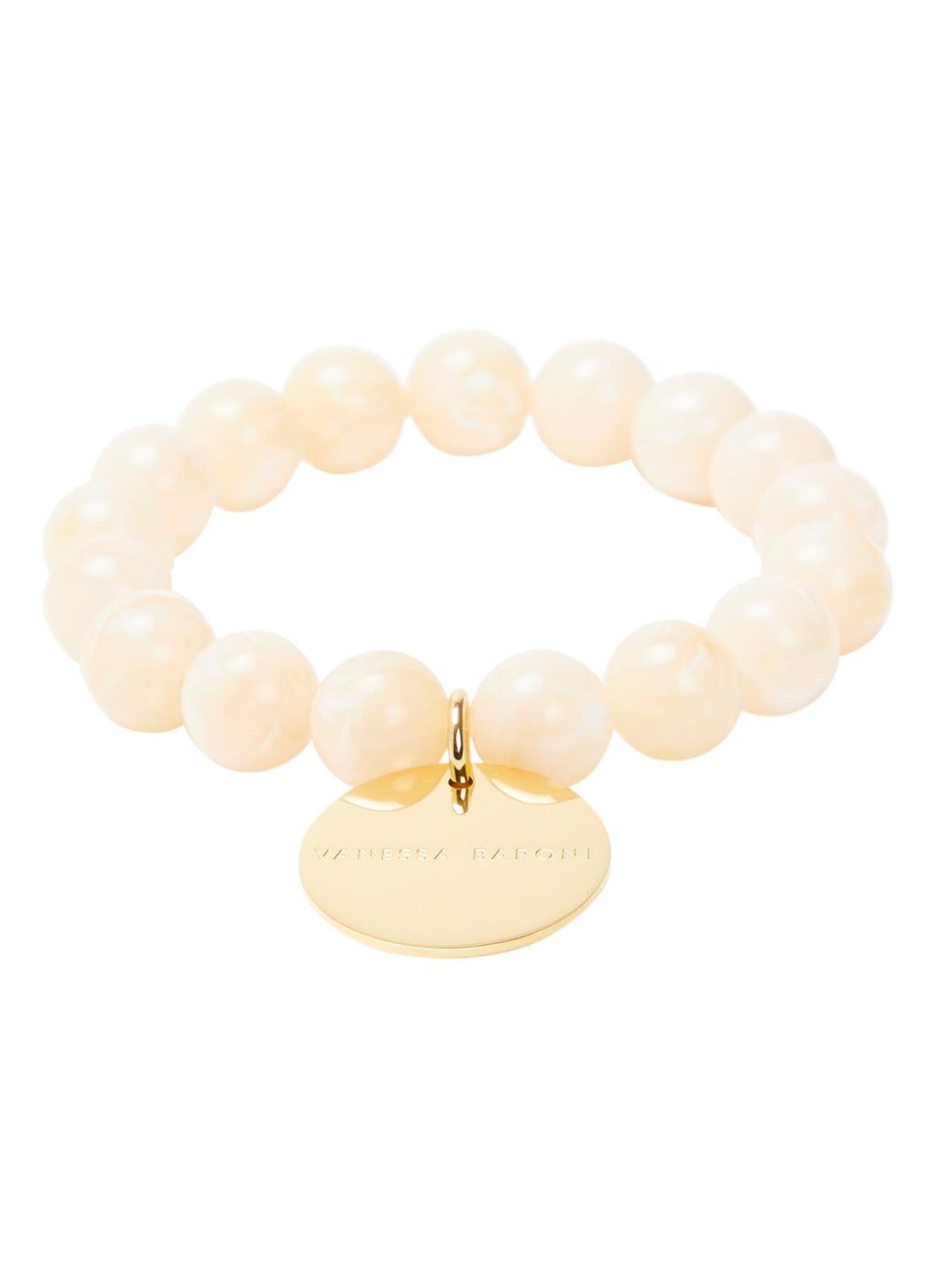 Vanessa Baroni Mini Beads armband - voorkant beige
