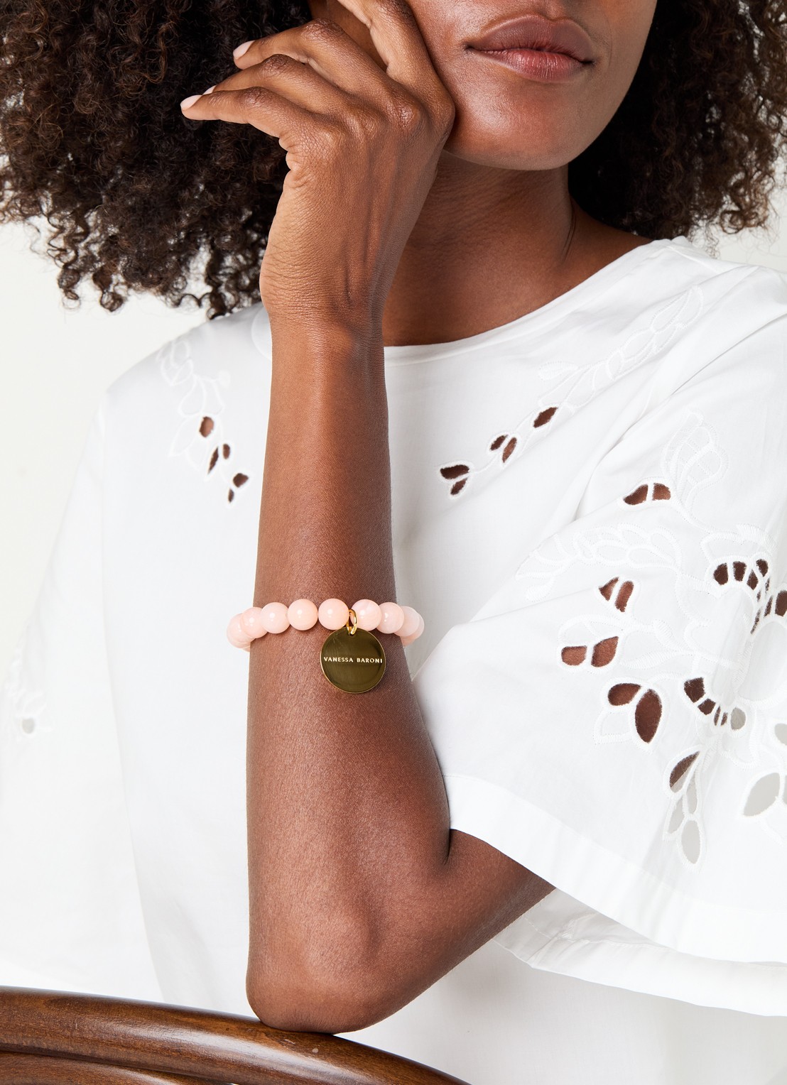 Vanessa Baroni Mini Beads armband - voorkant 4 peach sorbet