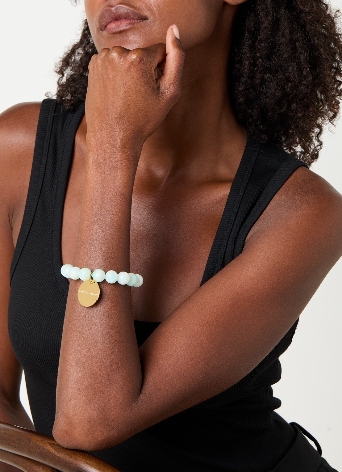 Vanessa Baroni Mini Beads armband - voorkant 3 cloud marble