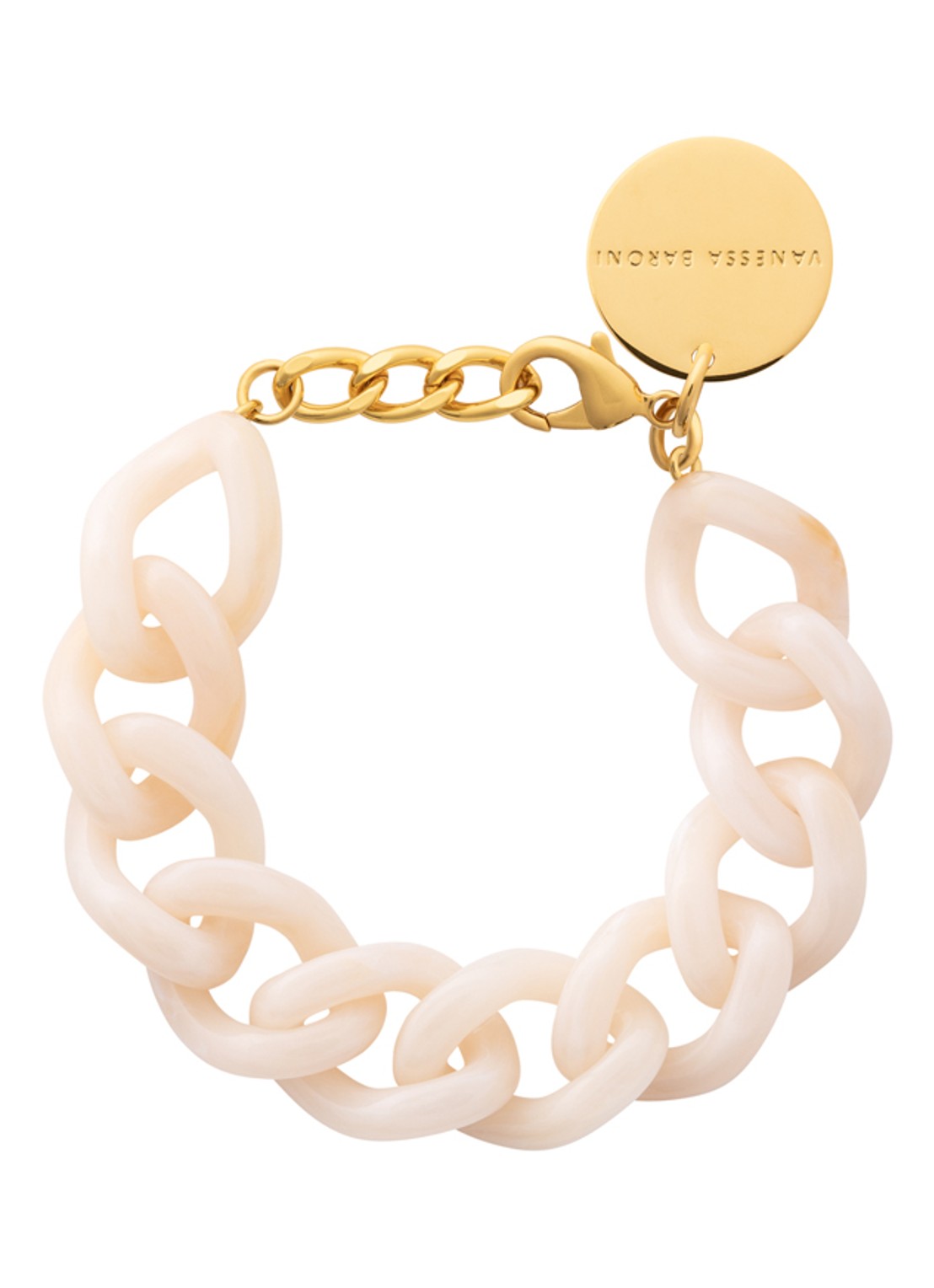 Vanessa Baroni Mini Flat Chain armband - voorkant 2 latte marble