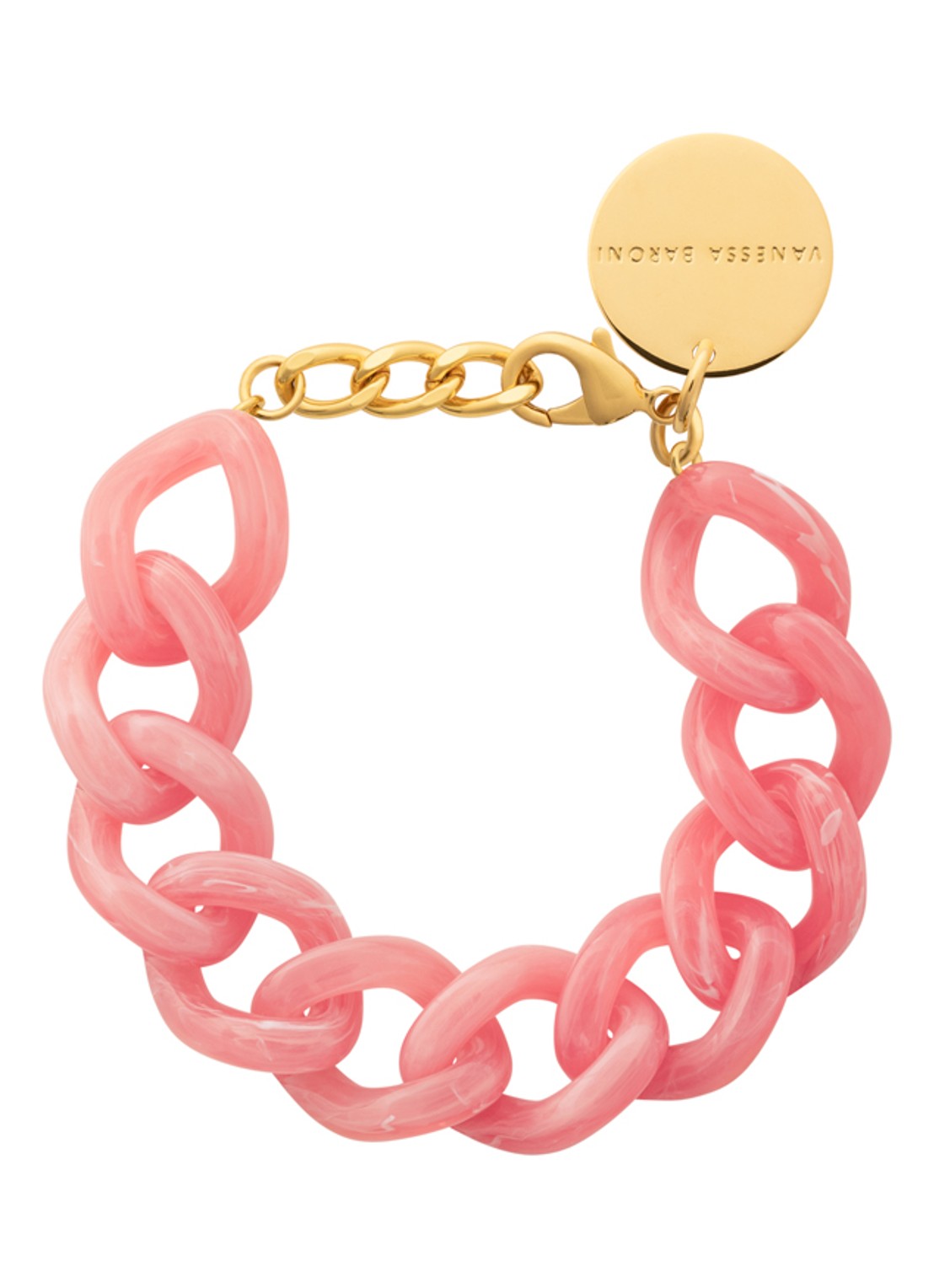 Vanessa Baroni Mini Flat Chain armband - voorkant 2 watermelon marble