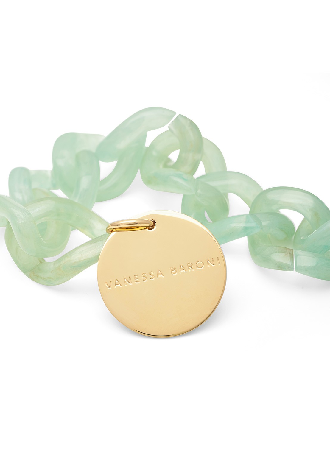 Vanessa Baroni Mini Flat Chain armband - detail 3 jade