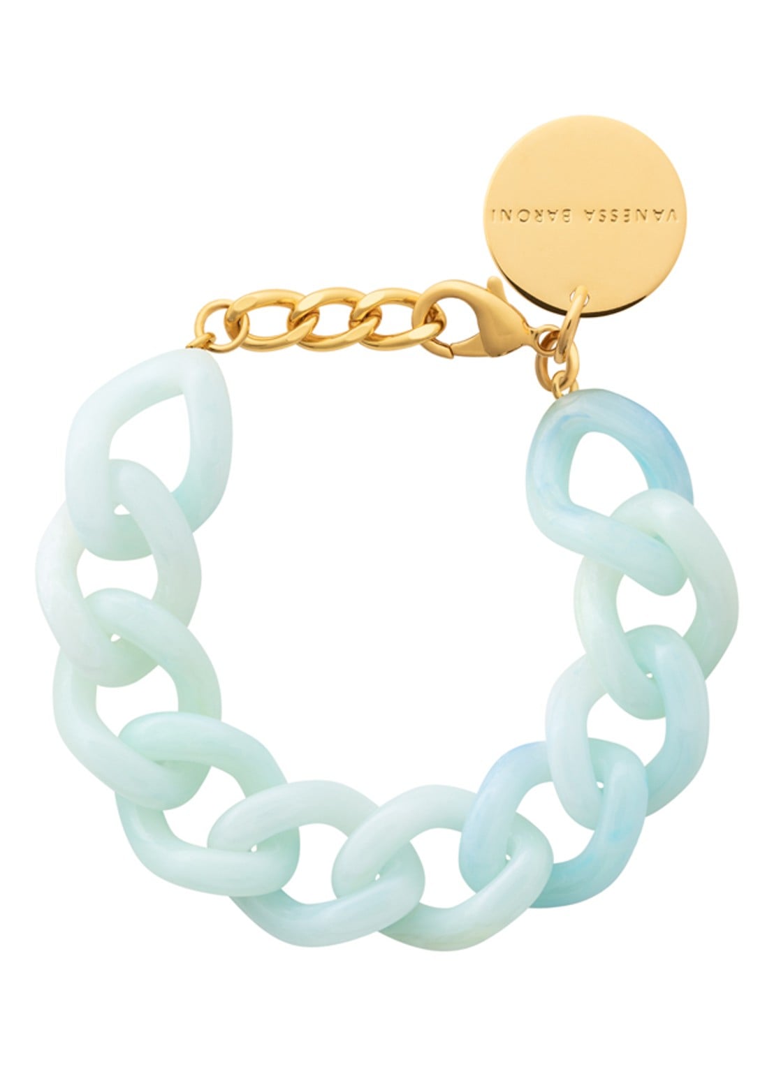 Vanessa Baroni Mini Flat Chain armband - voorkant cloud marble