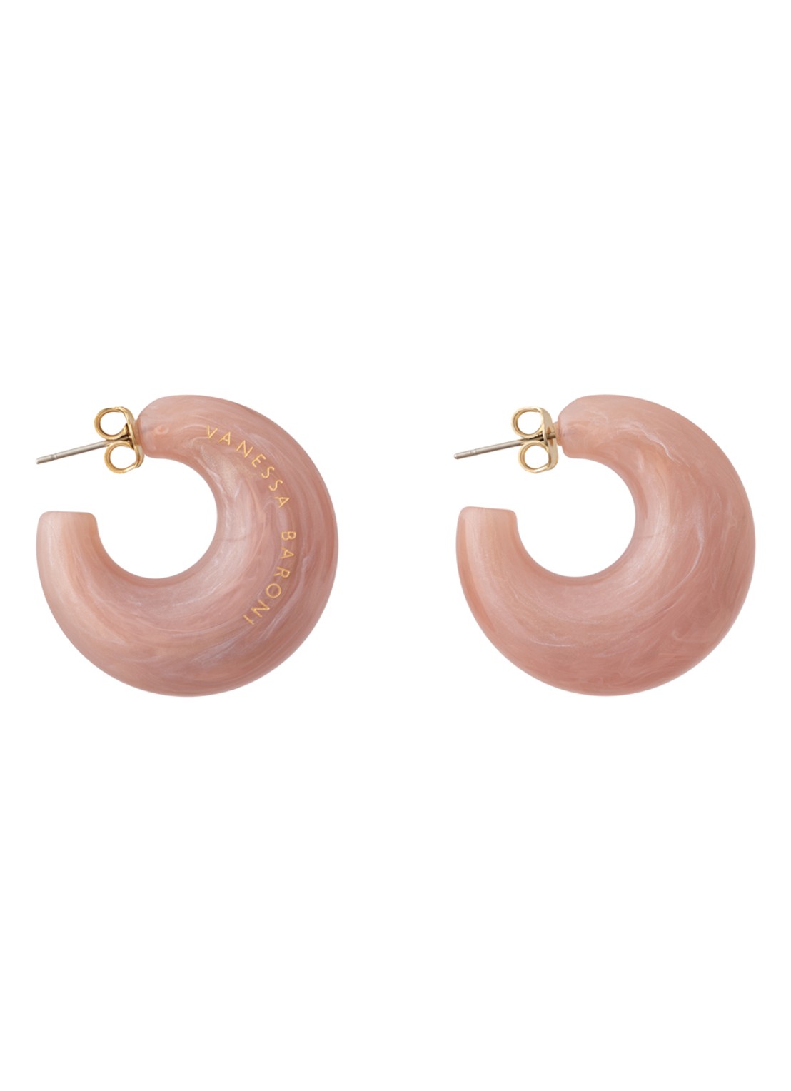Vanessa Baroni Moon oorstekers - voorkant 2 blush marble