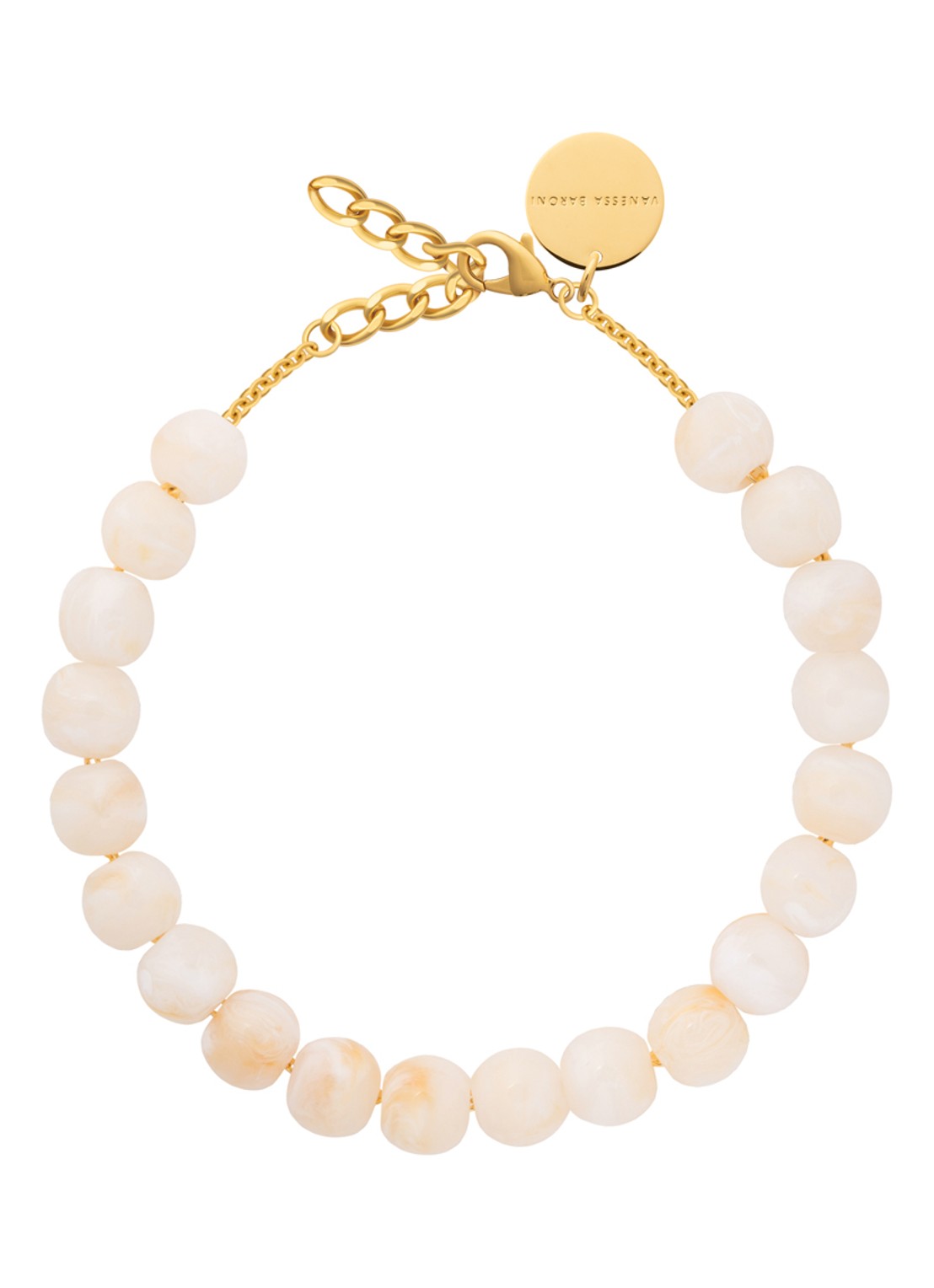 Vanessa Baroni Small Beads kralenketting - voorkant pearl marble