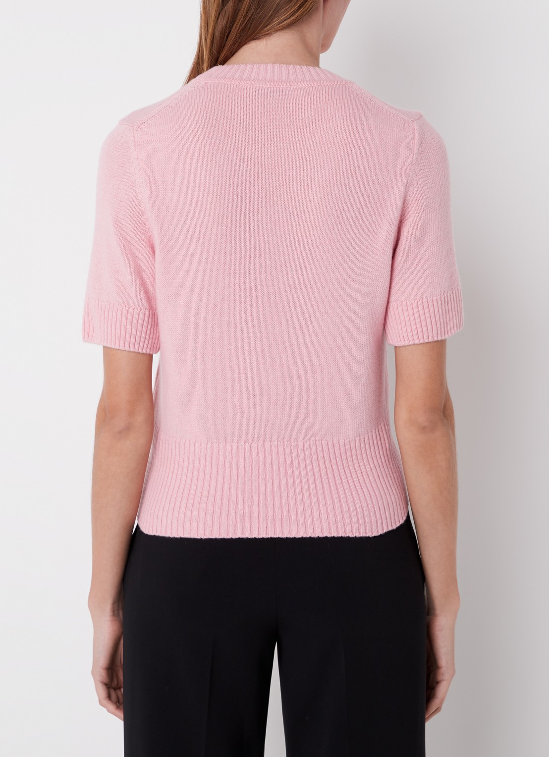 Vanilia Fijngebreide top in kasjmierblend - achterkant 3 roze