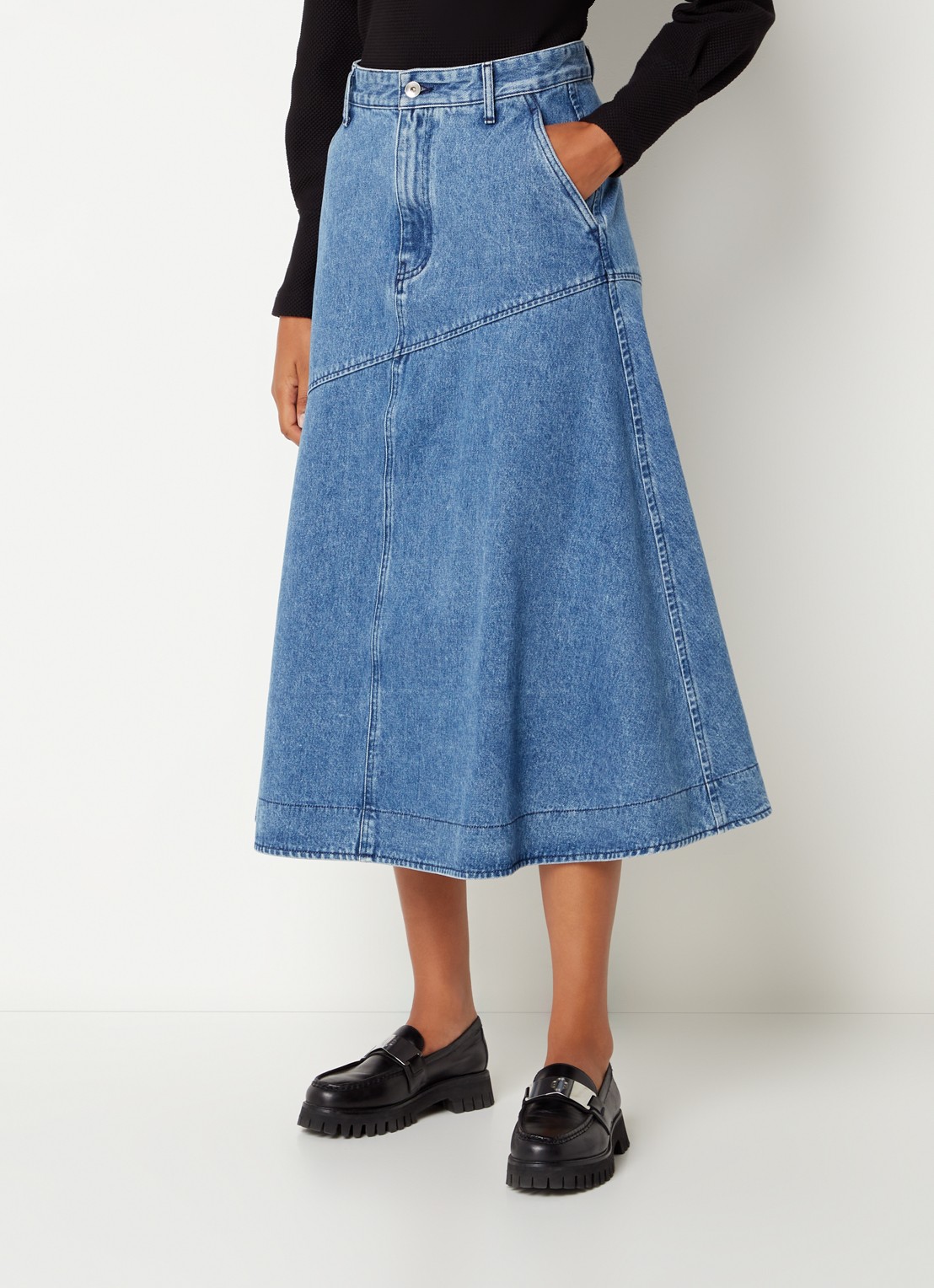 Vanilia Maxi rok van denim - detail 3 indigo