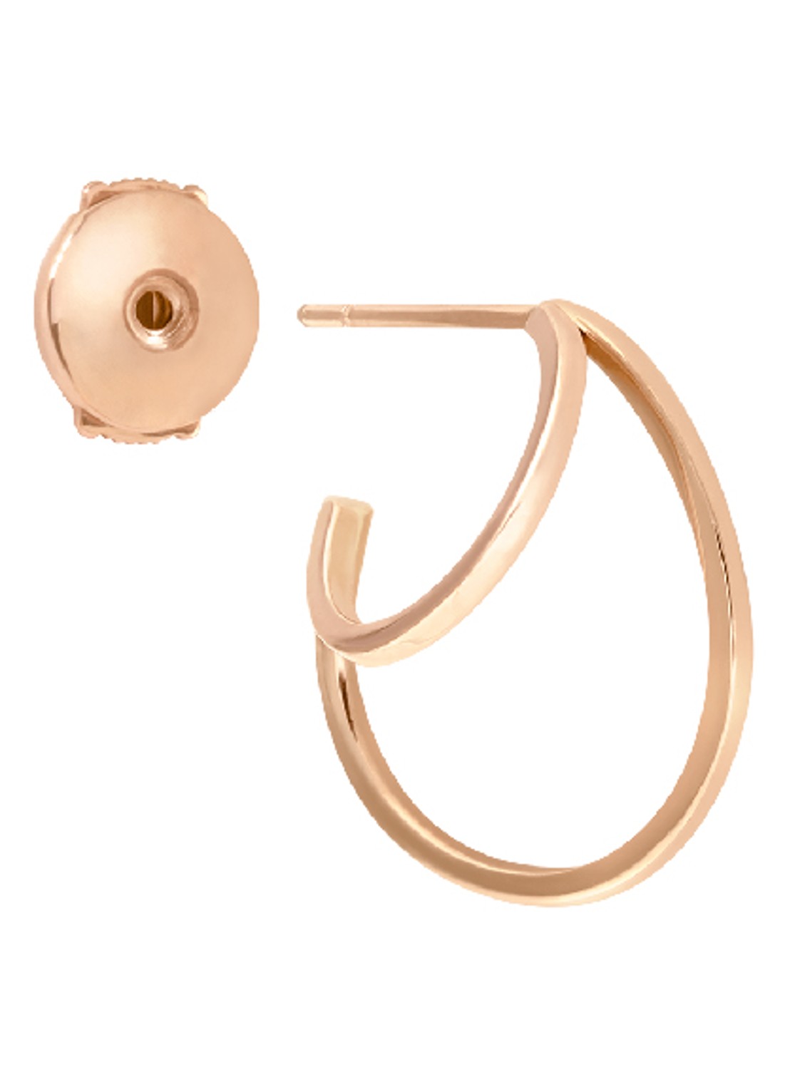 Vanrycke Enkele oorring van 18 karaat roségoud voor rechteroor - detail roségoud