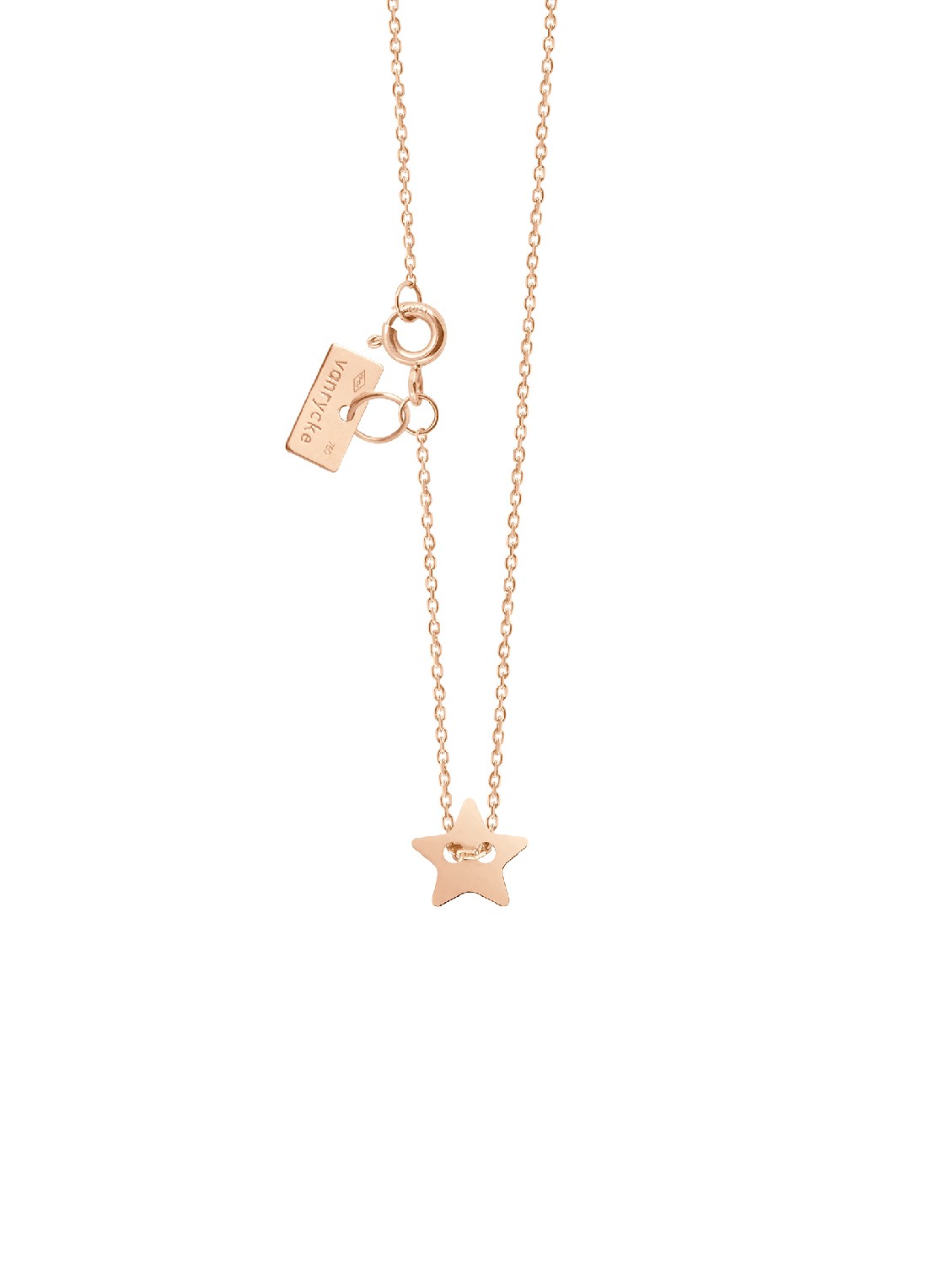 Vanrycke Ketting met hanger in 18 karaat roségoud - voorkant roségoud