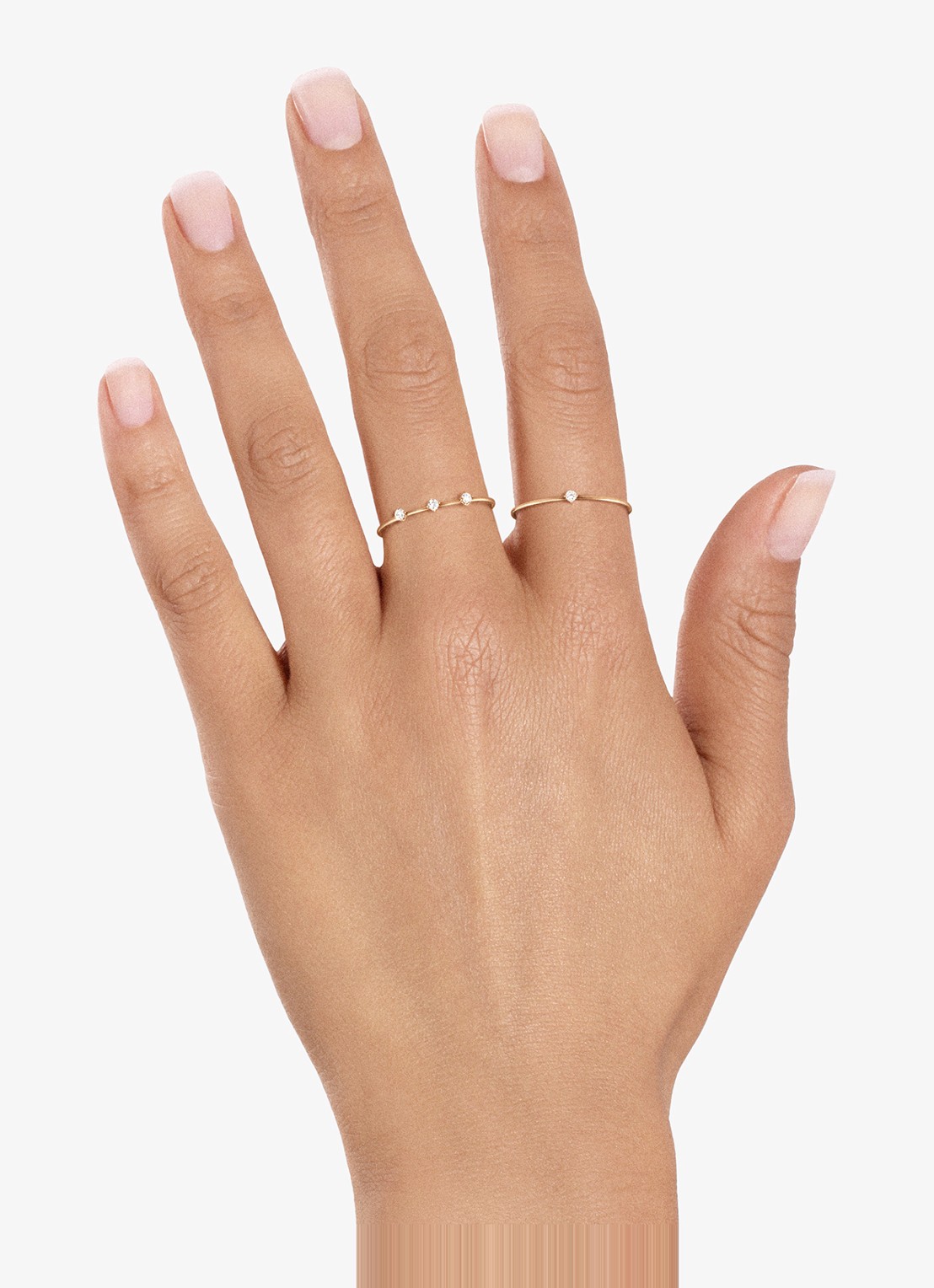 Vanrycke Ring van 18 karaat roségoud met diamant - voorkant 2 roségoud