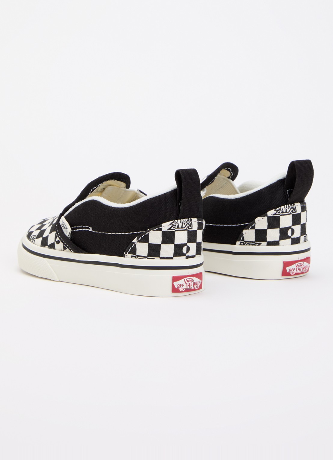 VANS Checkerboard slip-on met klittenband  - achterkant 4 zwart