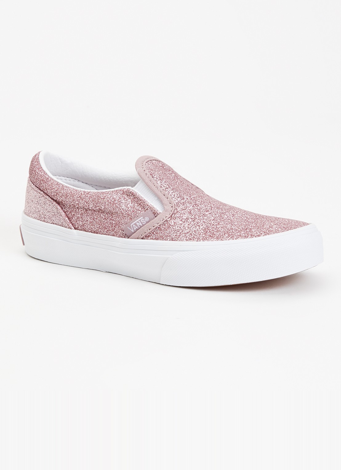 VANS Classic slip-on met glitter - voorkant 3 roze