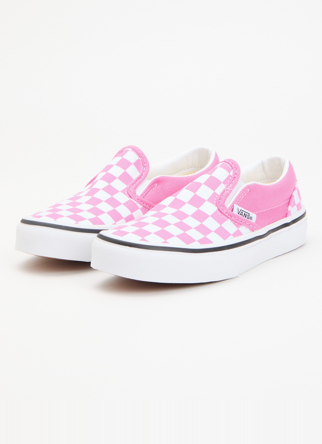 VANS Classic slip-on met ruitdessin - voorkant 2 roze
