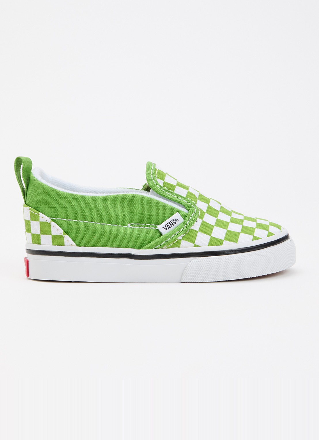 VANS Classic Slip-On V slip-on van canvas met ruitdessin - voorkant 3 lime