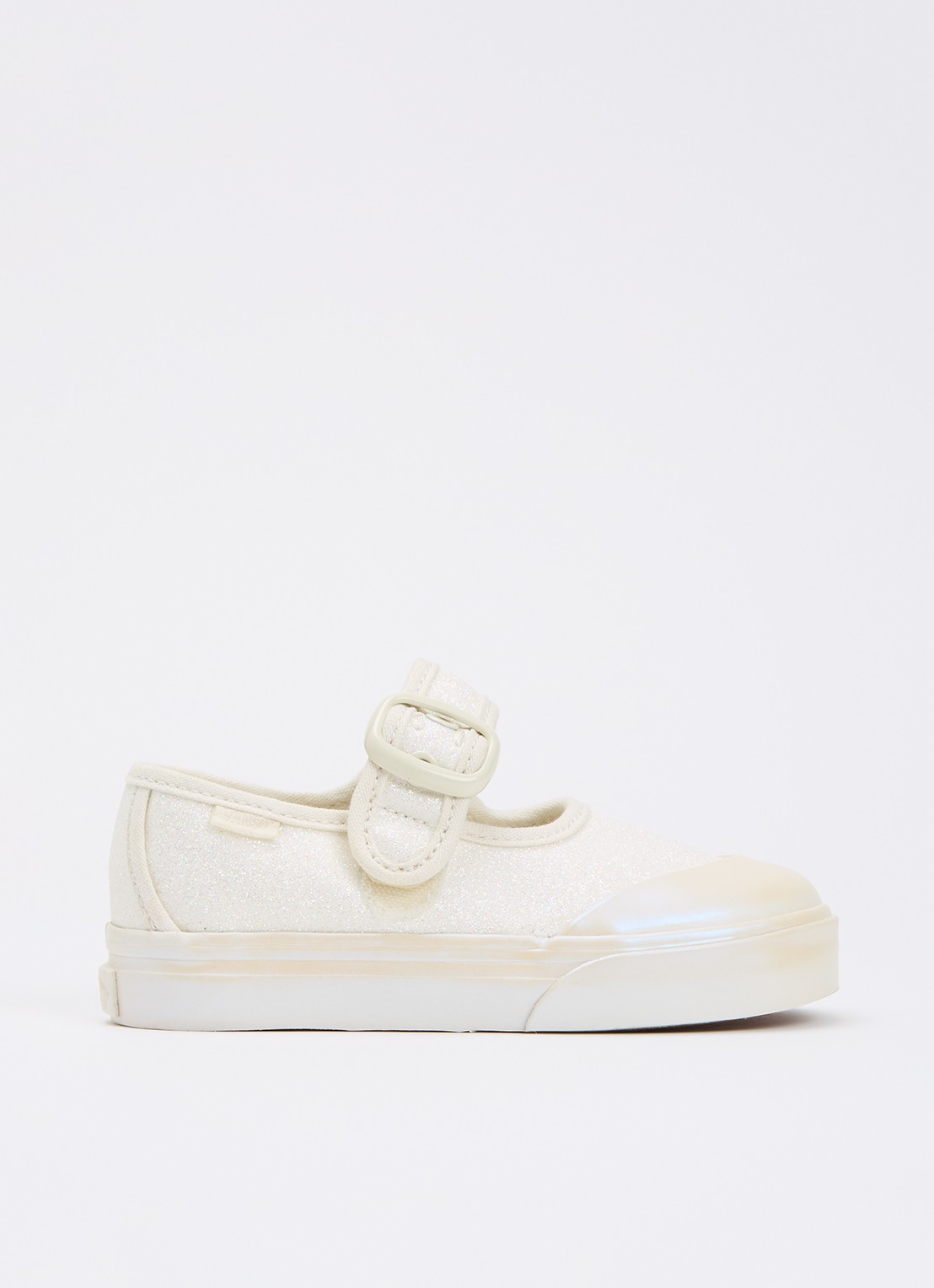VANS Mary Jane ballerina van canvas met glitter - voorkant wit