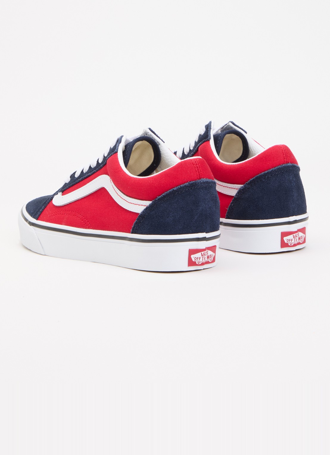 VANS Old Skool sneaker met details van leer - achterkant rood