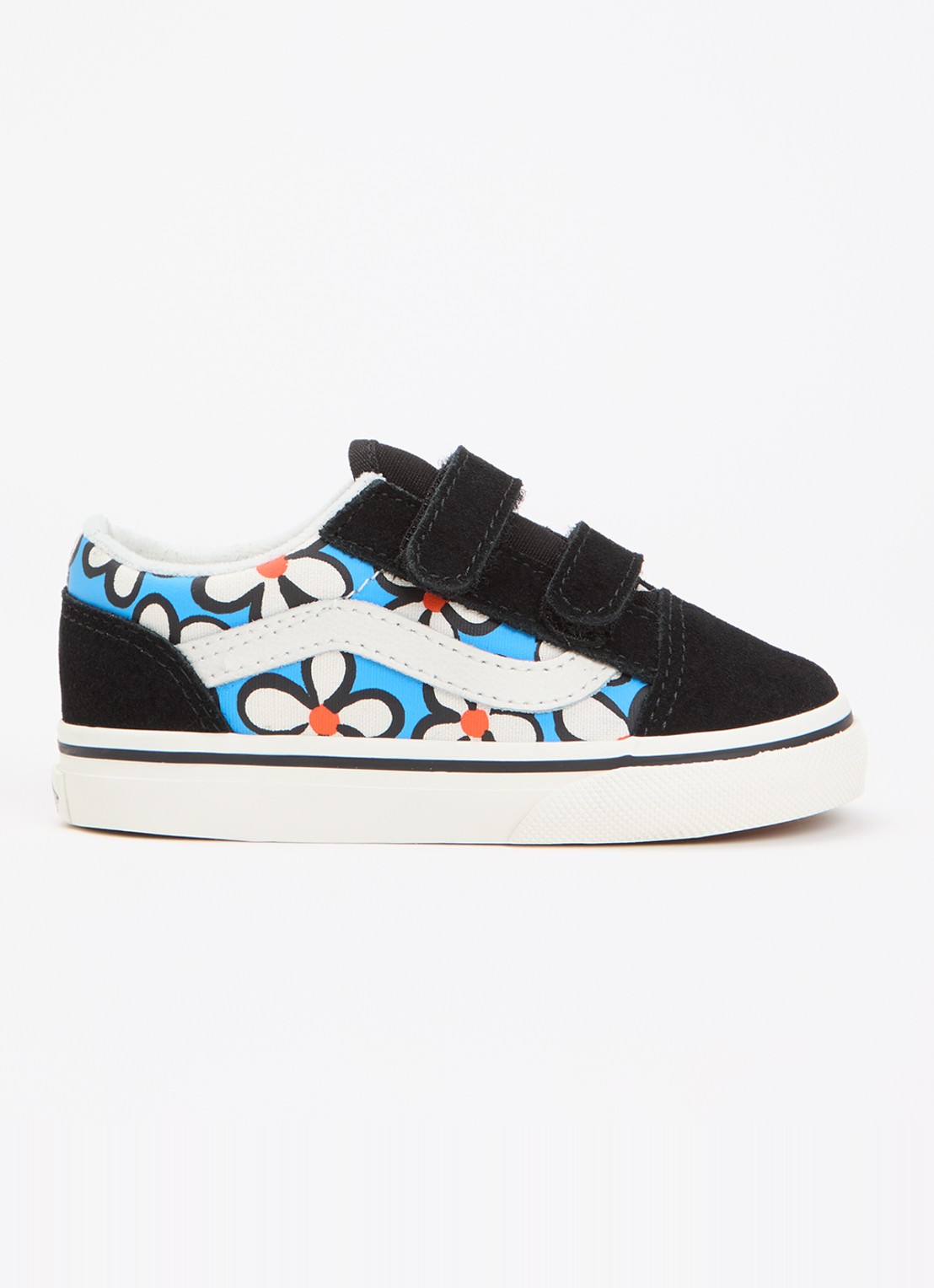 VANS Old Skool sneaker met details van suède - voorkant blauw