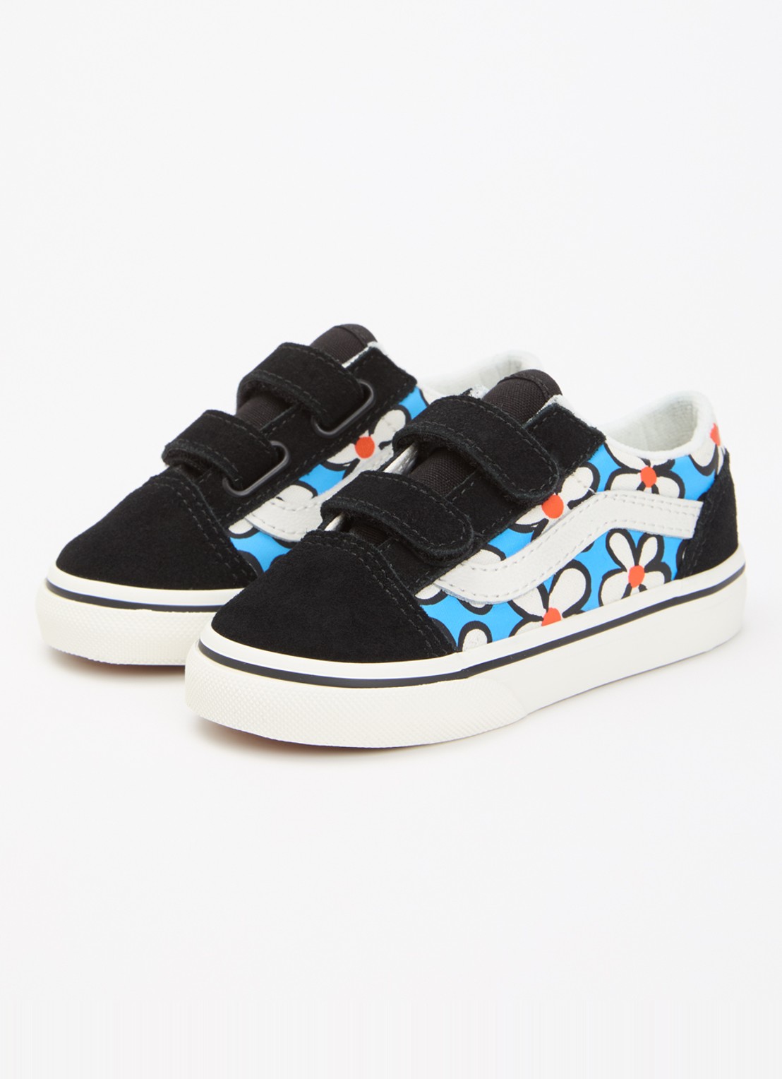 VANS Old Skool sneaker met details van suède - voorkant 2 blauw