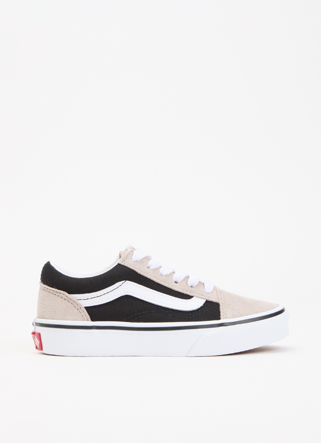 VANS Old Skool sneaker met details van suède - voorkant 2 beige