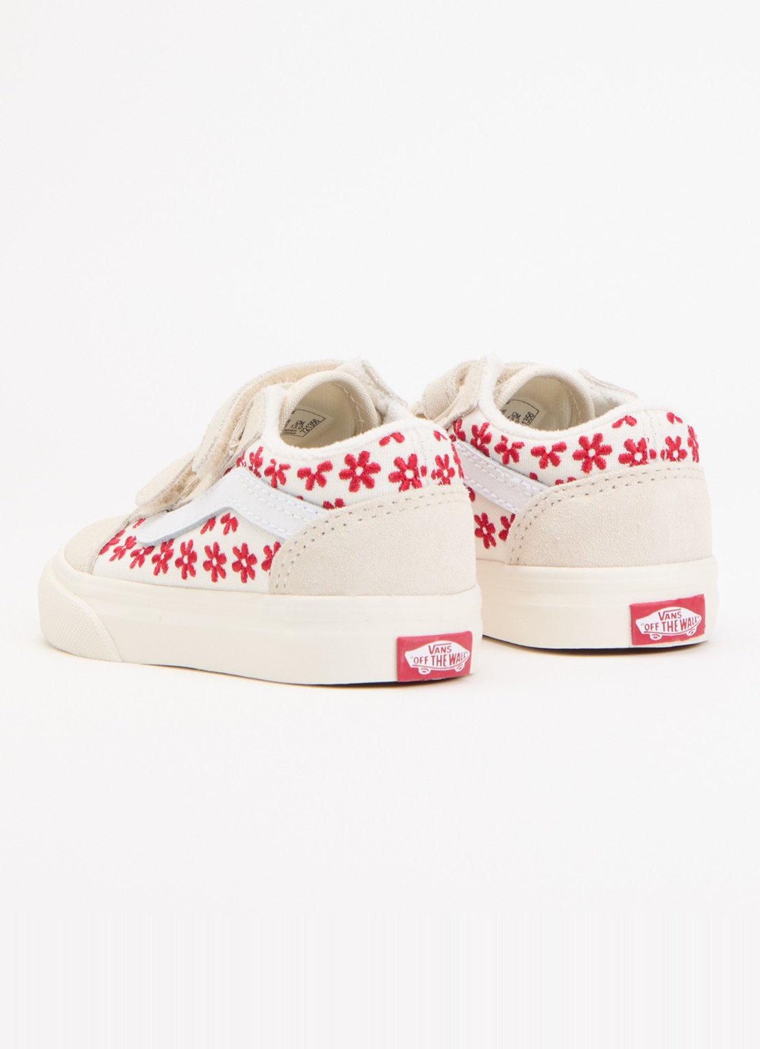 VANS Old Skool sneaker van suède met borduring  - achterkant gebroken wit