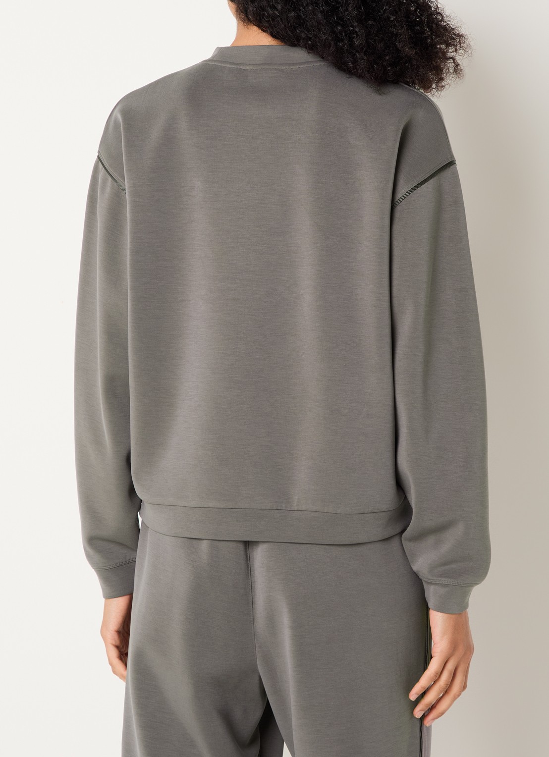 Varley Coralie sweater met ronde hals - achterkant 2 donkergrijs
