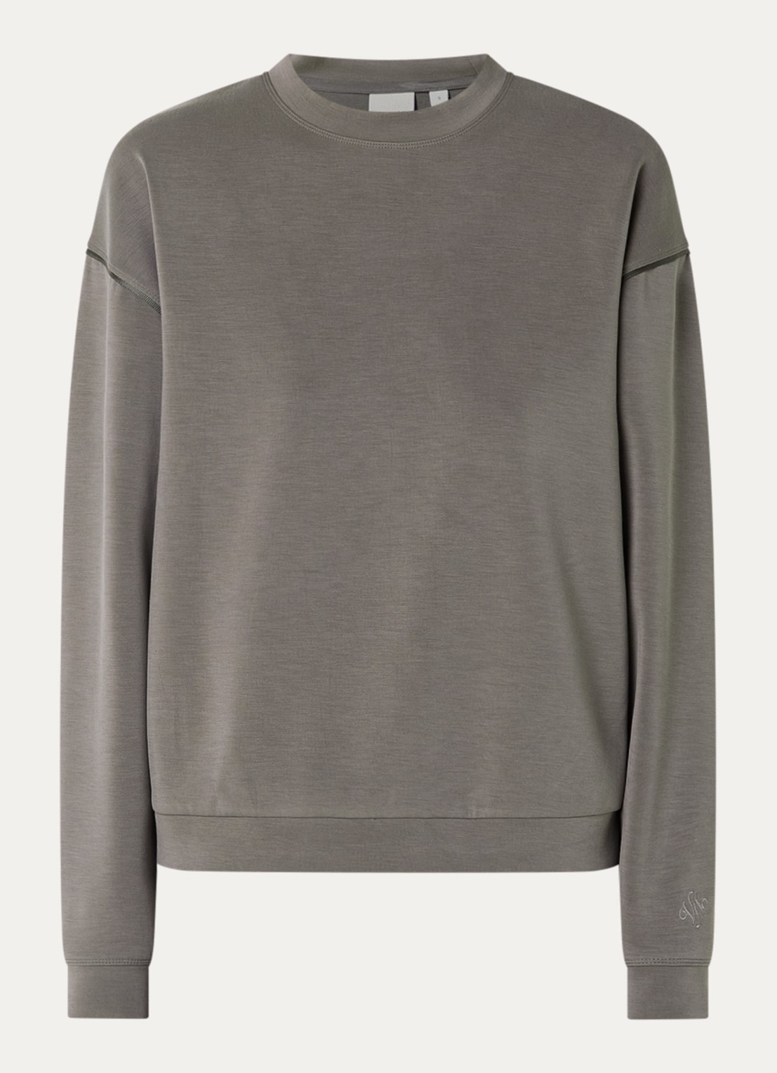 Varley Coralie sweater met ronde hals - voorkant 3 donkergrijs