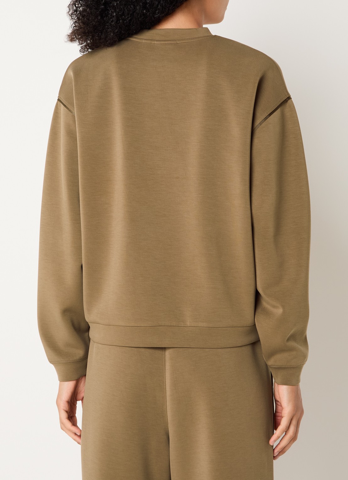 Varley Coralie sweater met ronde hals - achterkant 2 mosgroen