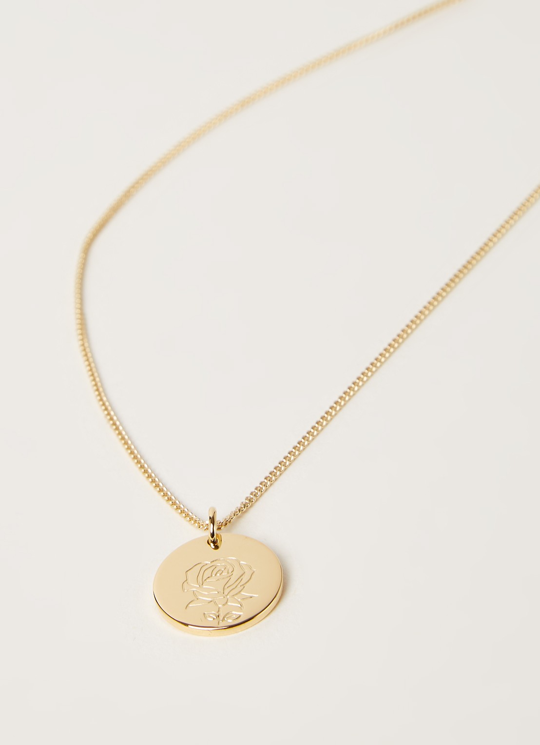 Vedder & Vedder Birthflower Roos ketting Juni verguld - detail goud