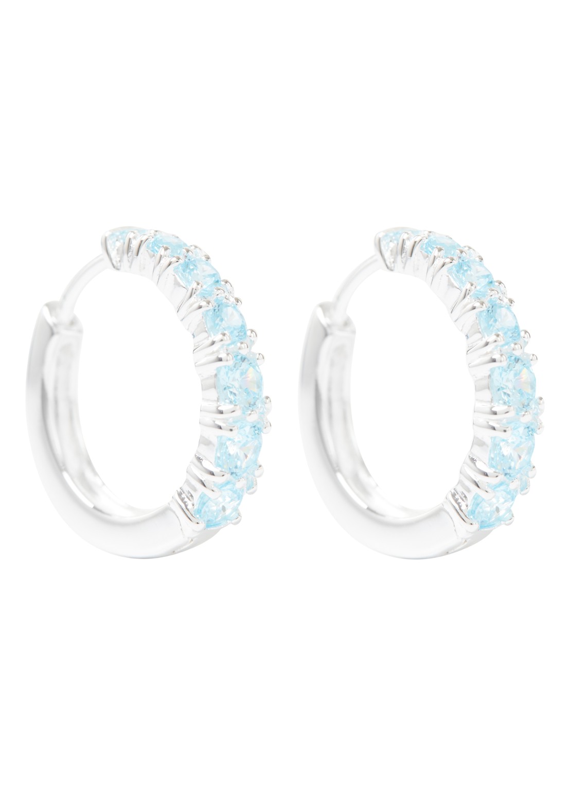 Vedder & Vedder Birthstone oorringen Maart van zilver - voorkant zilver