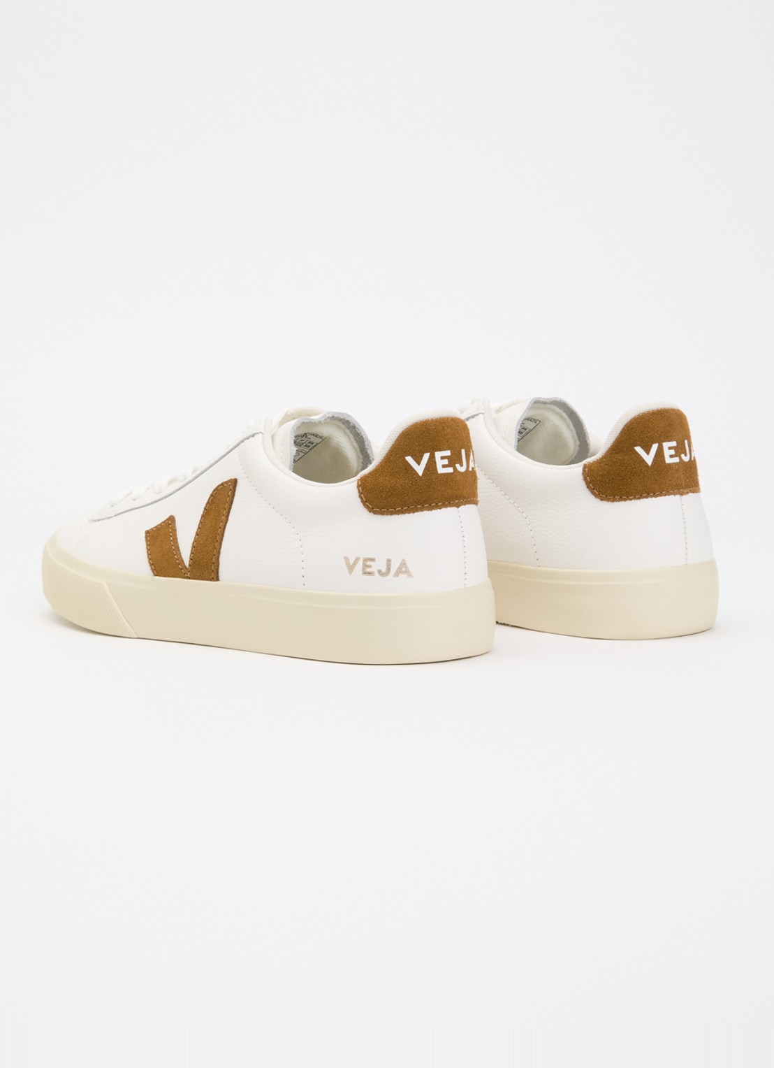 Veja Campo sneaker van leer met suède details - achterkant wit