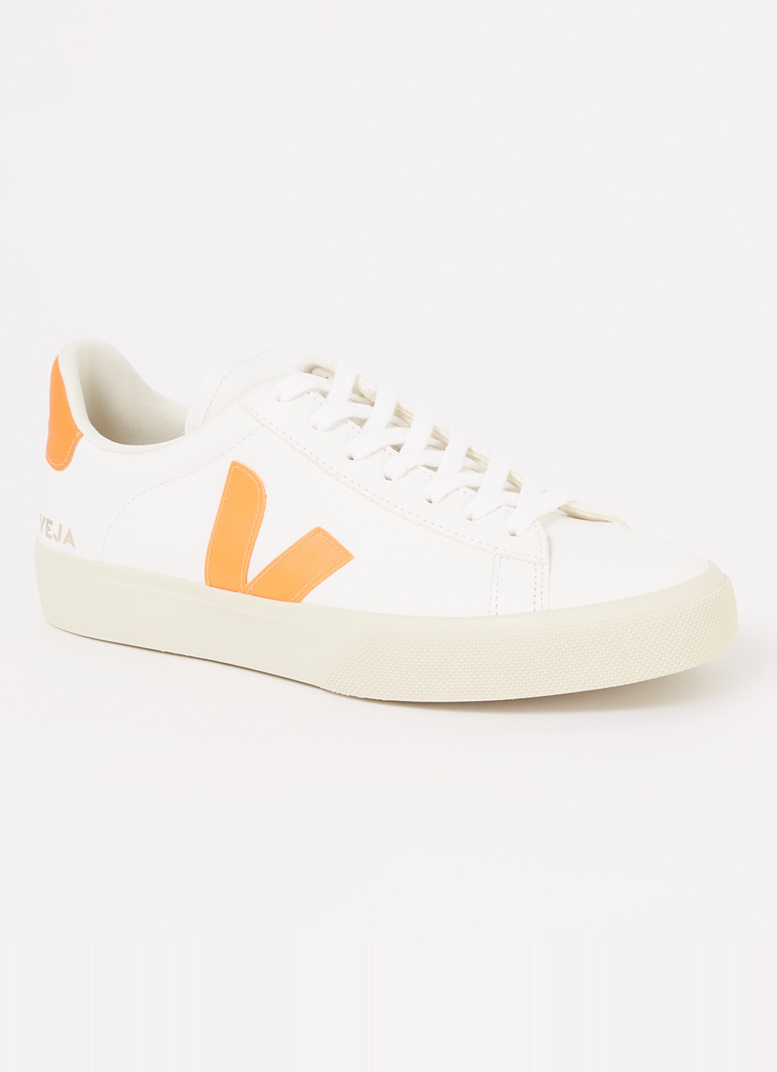 Veja Campo sneaker van leer - voorkant orange