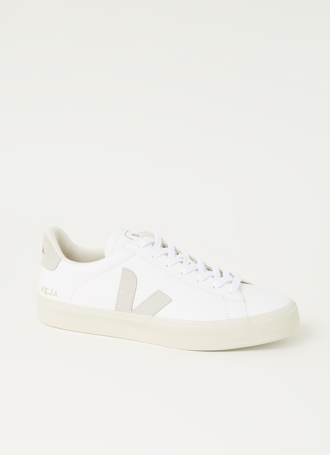 Veja Campo sneaker van leer - voorkant grijs