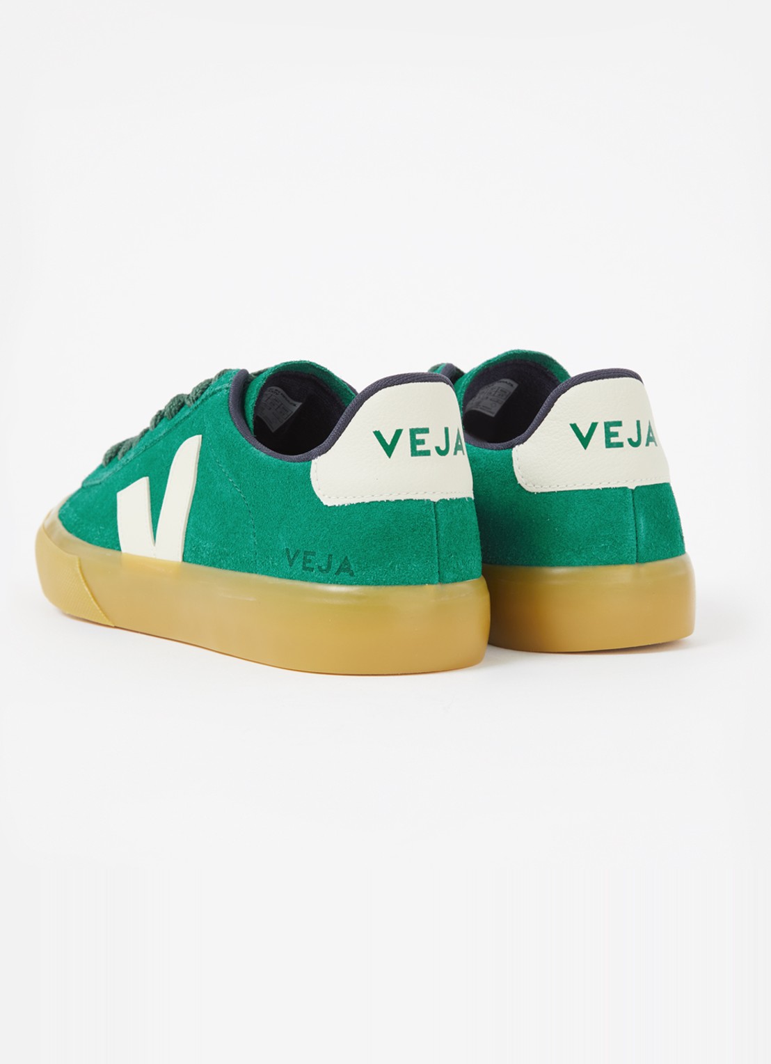 Veja Campo sneaker van suède met leren details - achterkant 5 groen