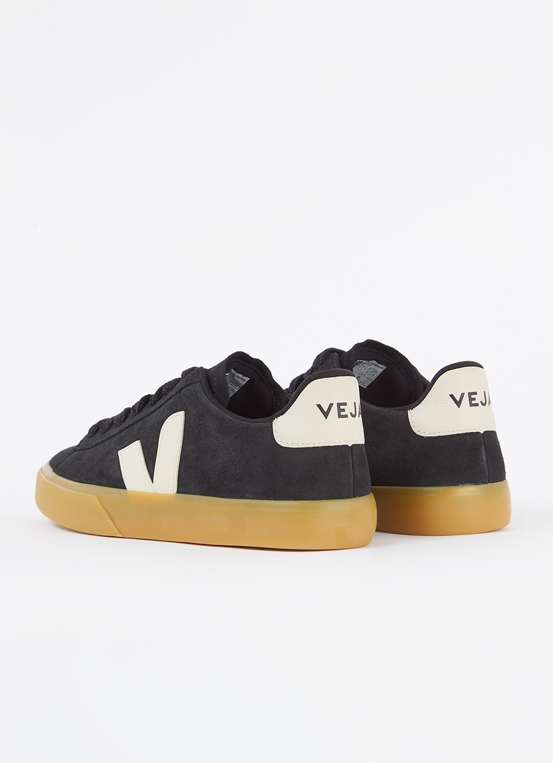 Veja Campo sneaker van suède met leren details - achterkant 5 zwart