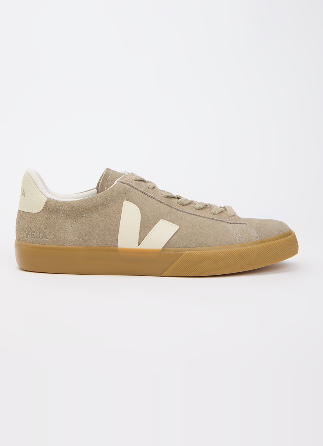 Veja Campo sneaker van suède - voorkant 2 donkerbeige