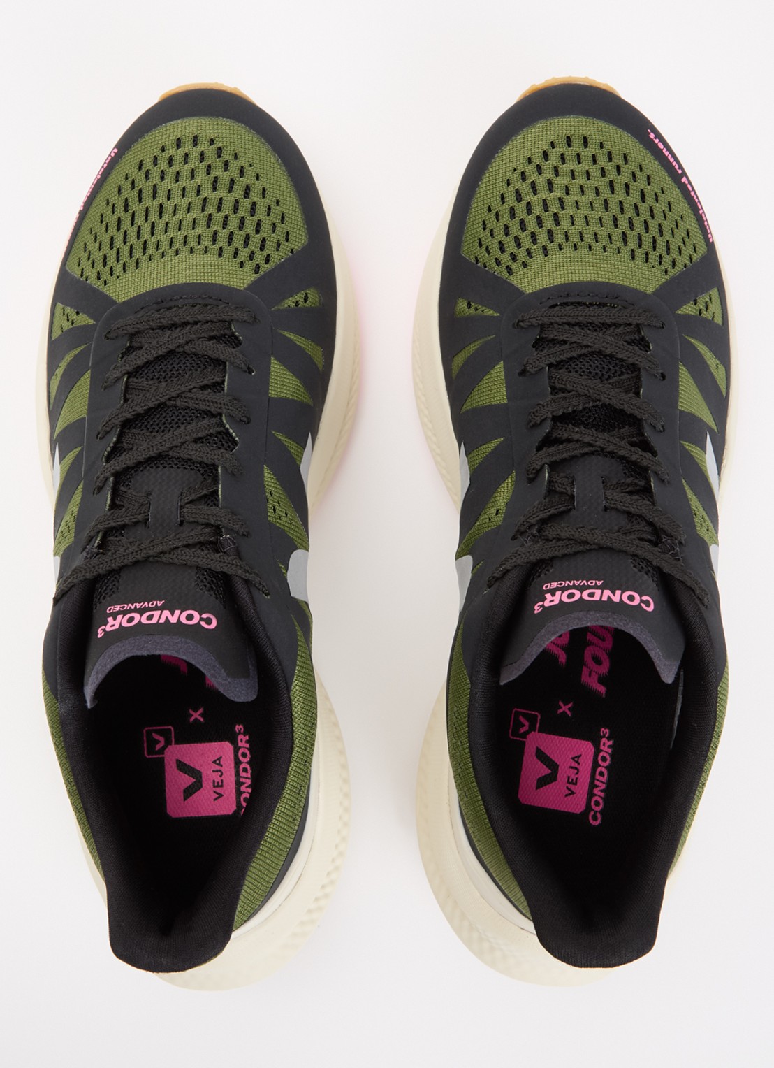 Veja Condor 3 Advanced Sneaker van mesh - detail 3 legergroen