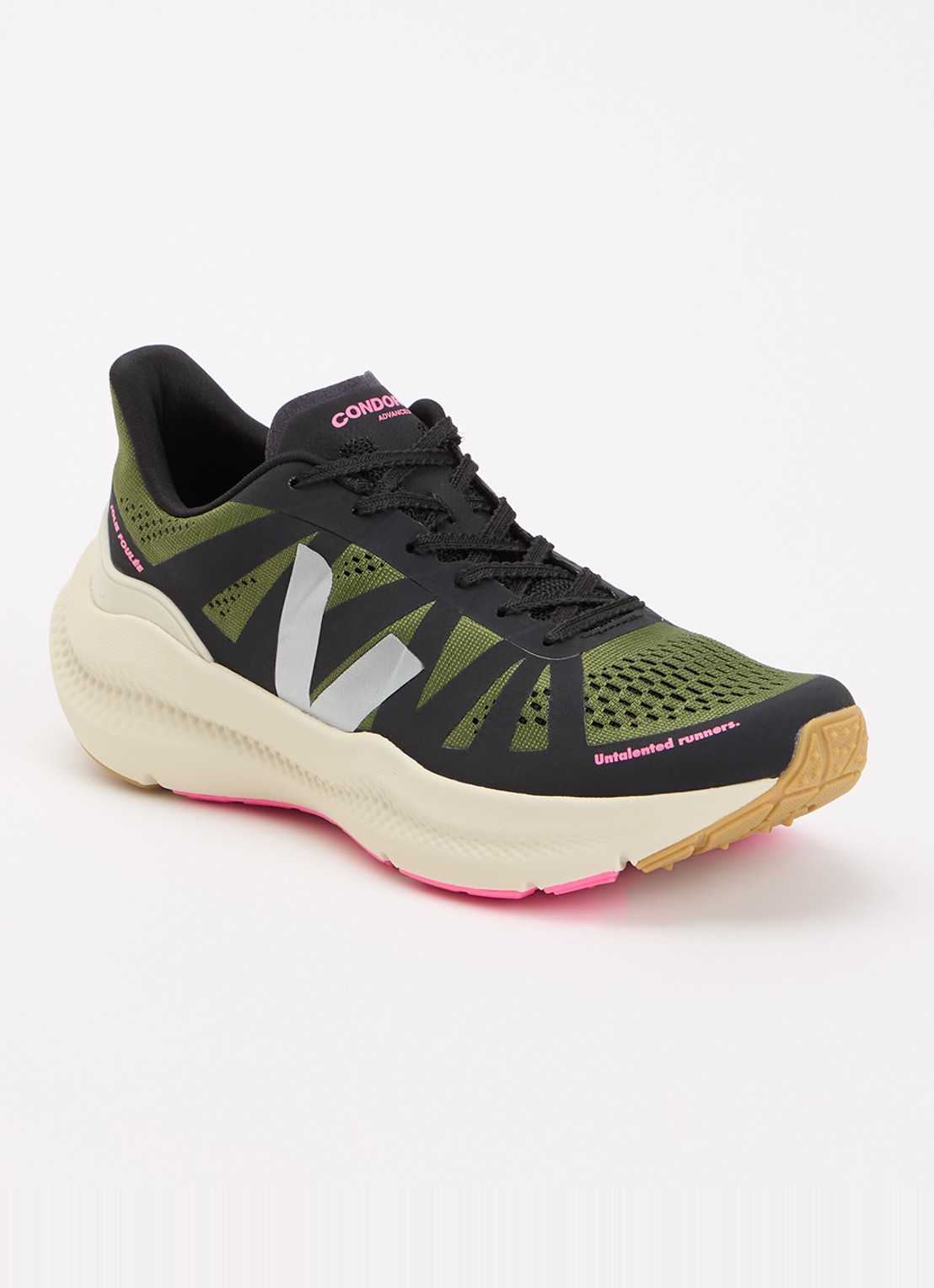 Veja Condor 3 Advanced Sneaker van mesh - voorkant 5 legergroen