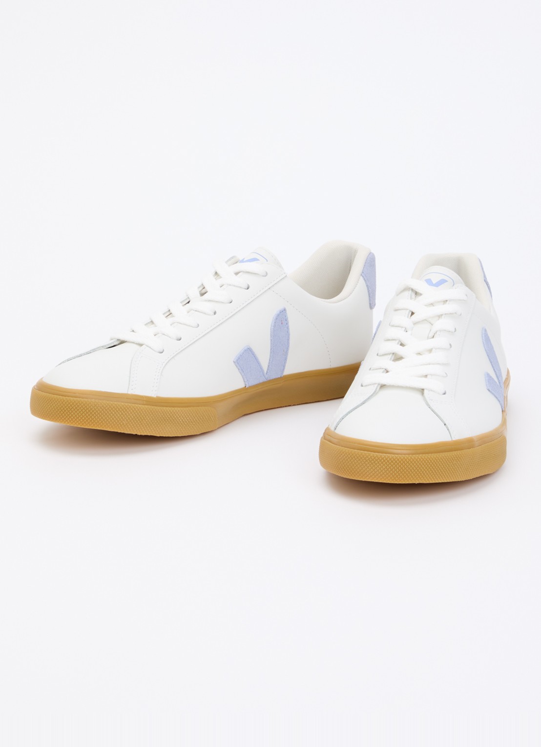 Veja Esplar sneaker van leer met logo - detail 2 wit