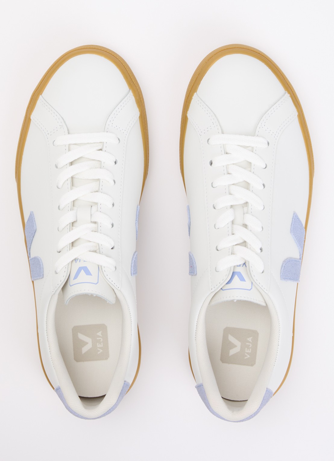 Veja Esplar sneaker van leer met logo - detail 3 wit