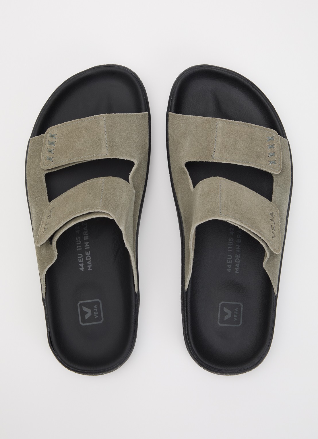 Veja Etna slipper van suède - detail 3 olijfgroen