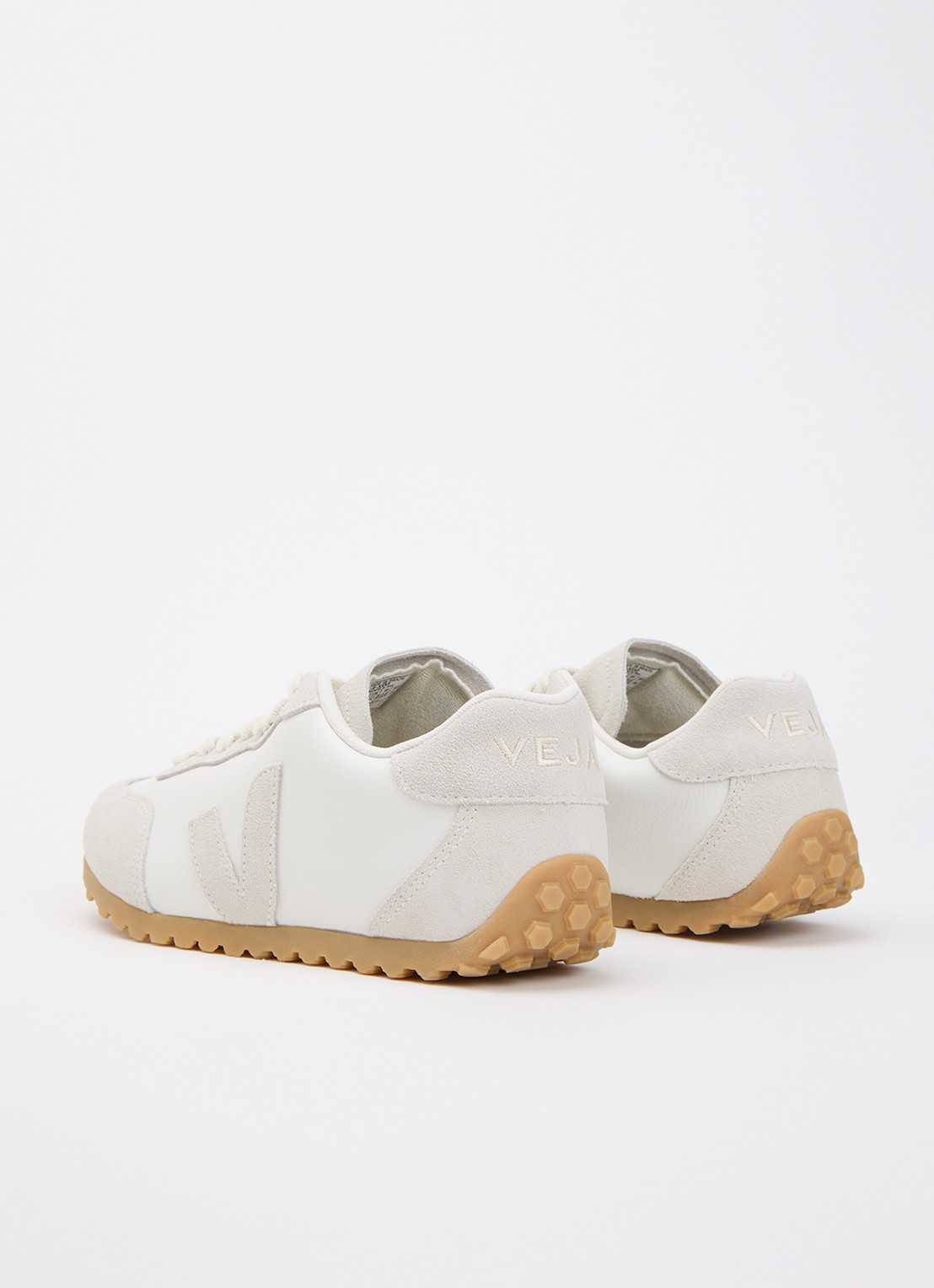 Veja GT sneaker van leer met suède details - achterkant wit